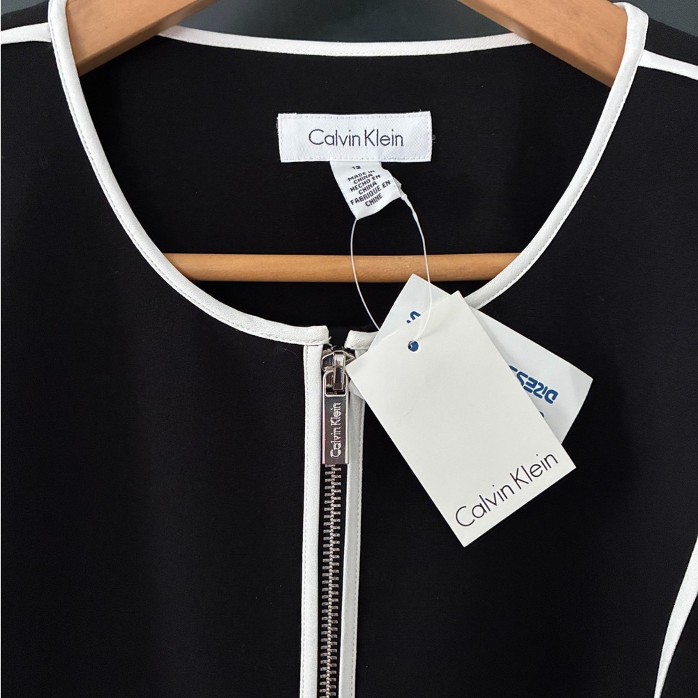Calvin Klein Black Jacket with White Trim - Picture 2 of 5
